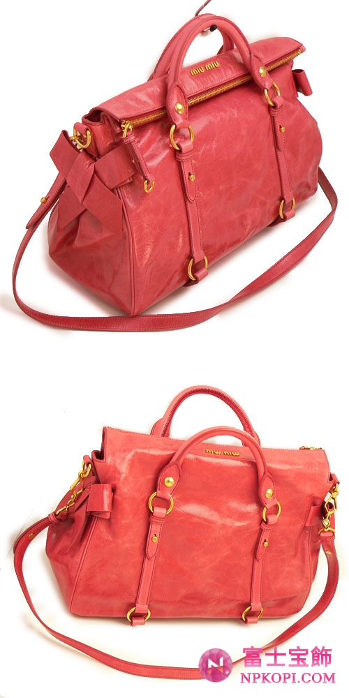 MIUMIU ミュウミュウ 2WAY ショルダーバッグ レザー ローズピンク　RT0365 VITELLO.LUX ROSA